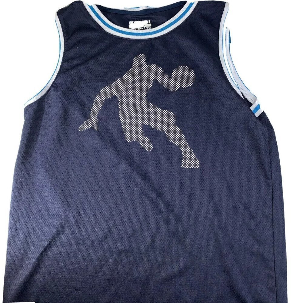 Blue‎ And Navy And1 Kids Basketball Breathable Mesh Jersey Size 14/16